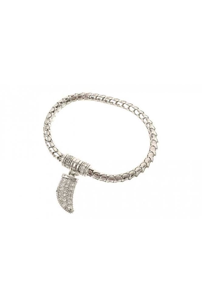 Majique London Rhodium Glow Horn Bracelet
