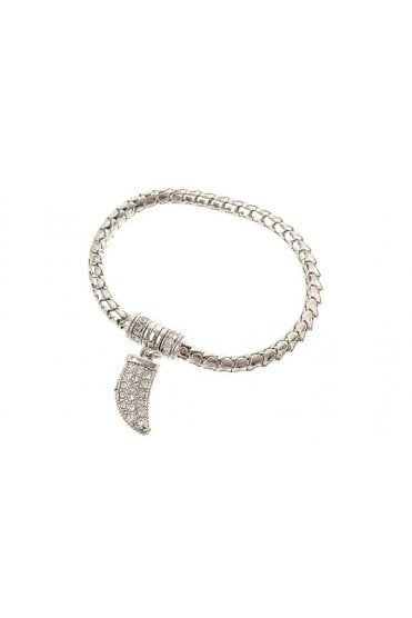 Rhodium Glow Horn Bracelet