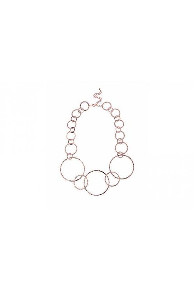 Majique London Rose Gold Circle Link Necklace