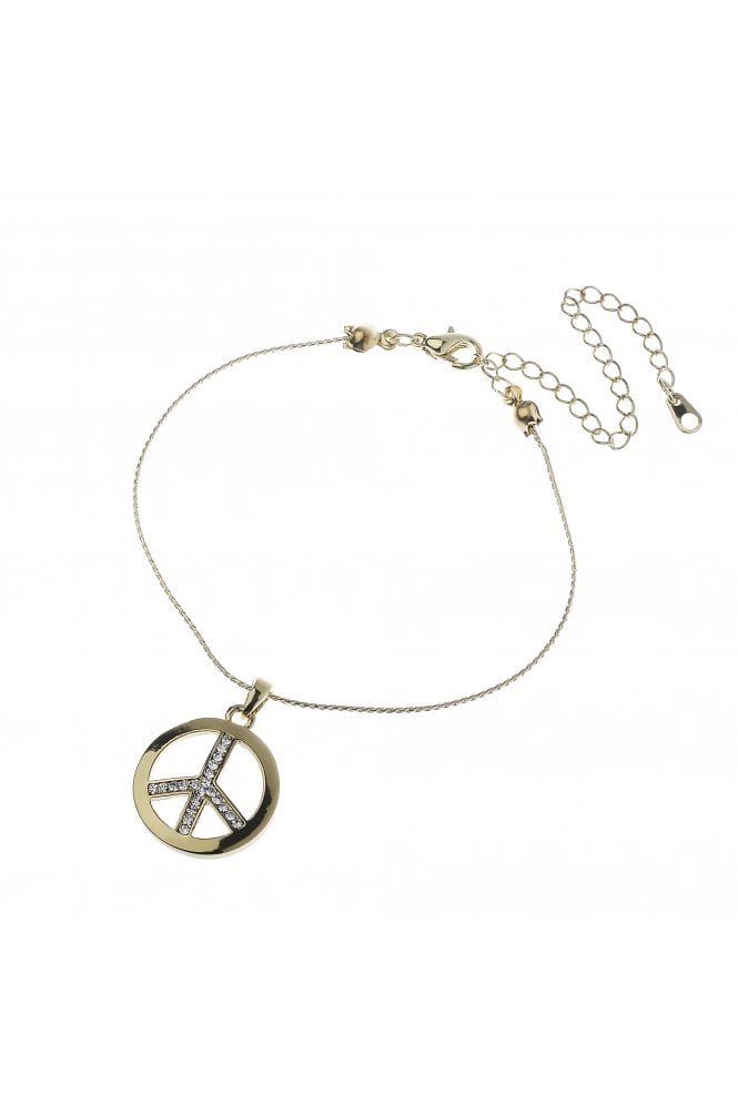 Majique London Sculpted Radiance Elegance S Chain Bracelet With Crystal Peace Pendant