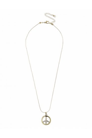 Sculpted Radiance Elegance S Chain Necklace With Crystal Peace Pendant