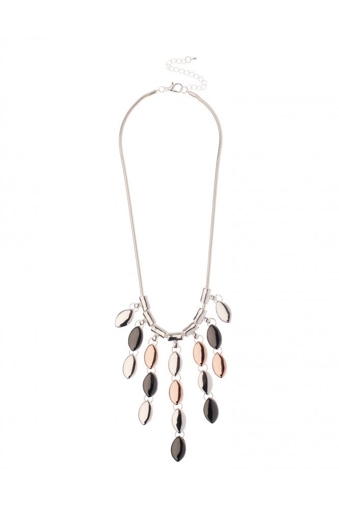Majique London Seraphine Silver Navette Chain Necklace