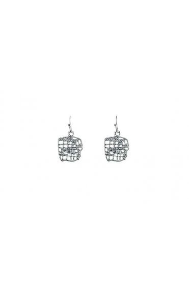 Shiny Silver Fish Hook Earrings with Square Drop