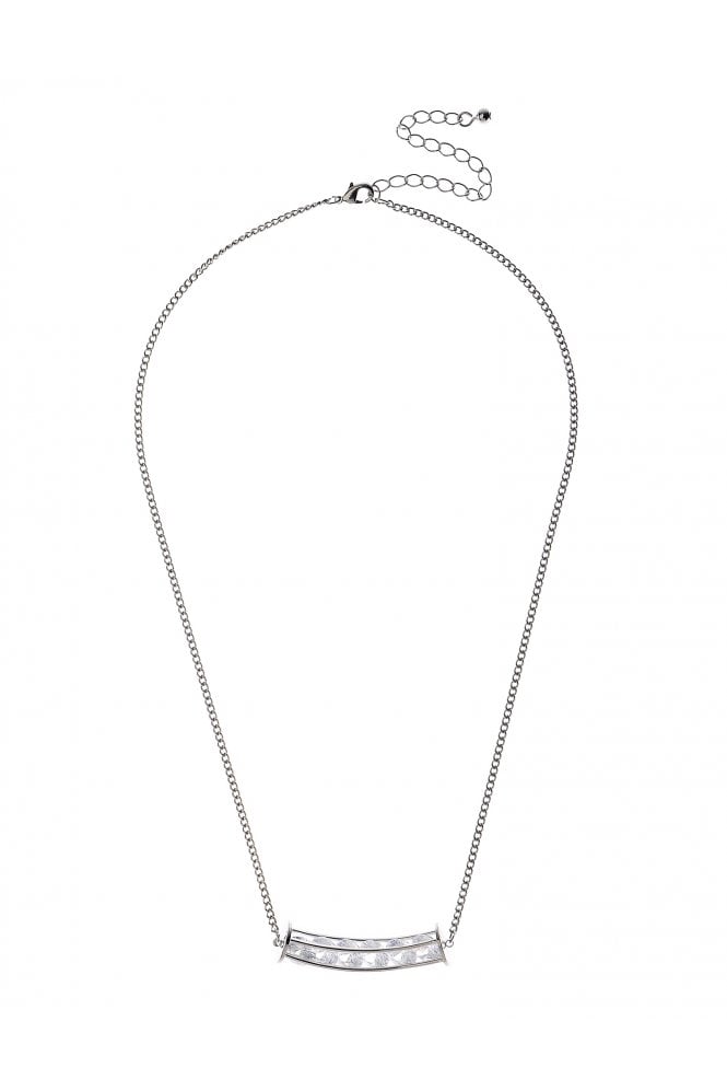 Majique London Sleek Fusion Link Necklace with Crystal Drop Pendant
