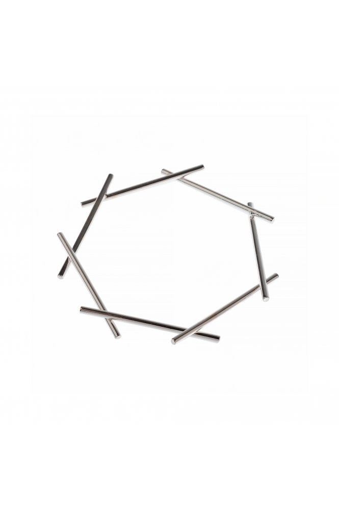 Majique London Sleek Geo Silver Bangle