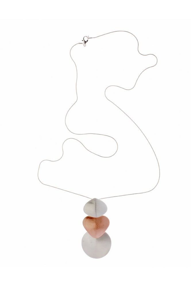 Majique London Sleek Metallic Fusion Serpent Necklace With Dual Tone Textured Pendant