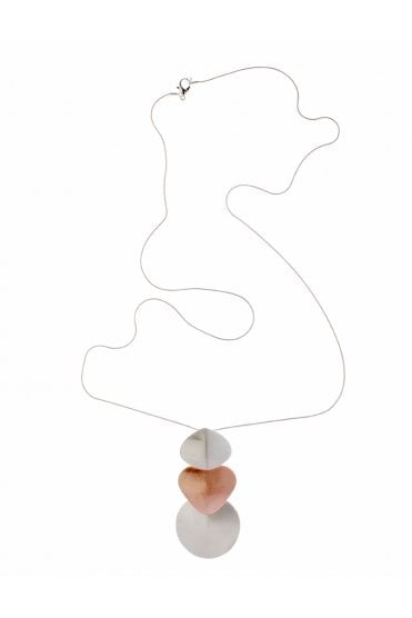 Sleek Metallic Fusion Serpent Necklace With Dual Tone Textured Pendant