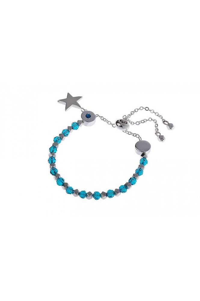 Majique London Star Charm Beaded Slider Bracelet