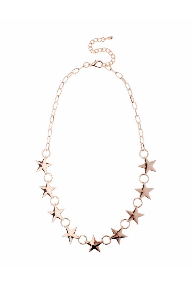 Majique London Starry Rose Gold Link Chain Necklace