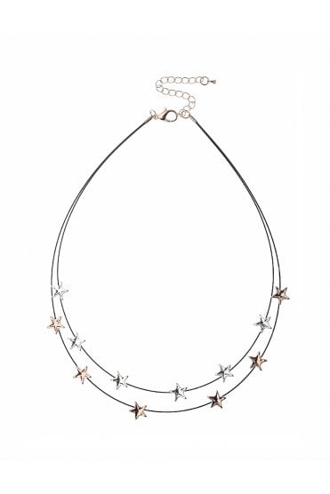 Stellar Fusion Dual Layered Wire Necklace
