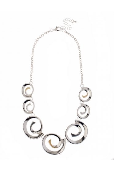 Swirl Chic Silver Chain Necklace
