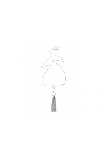 Tassel Charm Silver Chain Necklace