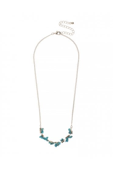 Turquoise Glow Gold Chain Necklace