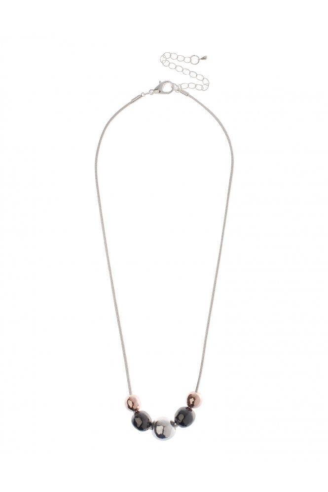 Majique London Urban Chic Serpent Link Necklace With Tritone Orbs
