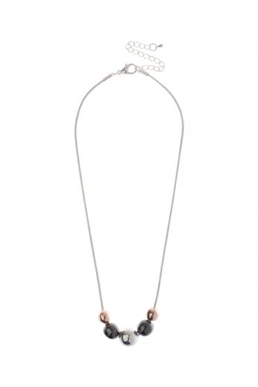 Urban Chic Serpent Link Necklace With Tritone Orbs