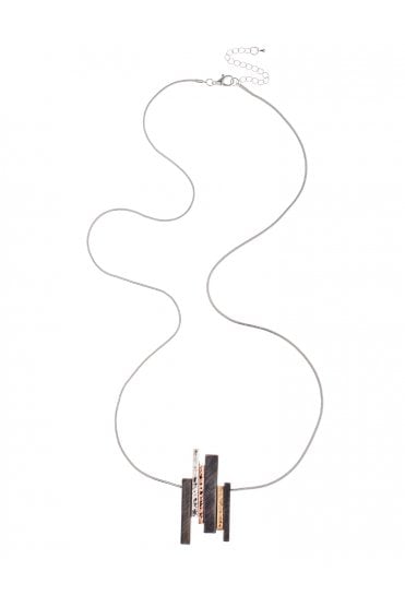 Urban Luxe Multicolour Bar Pendant Snake Chain Necklace
