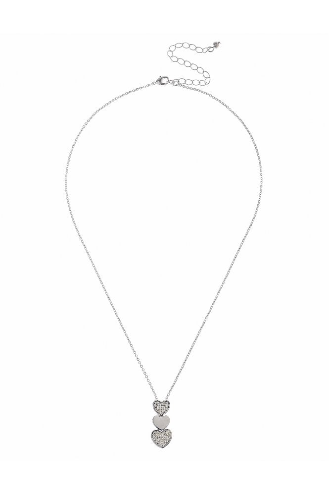 Majique London Urban Radiance Fusion Chain Necklace with Triple Heart Charms