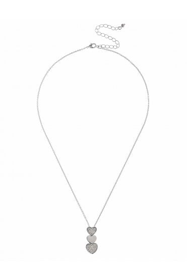 Urban Radiance Fusion Chain Necklace with Triple Heart Charms