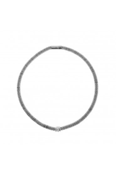Vintage Silver Frost Slice Necklace