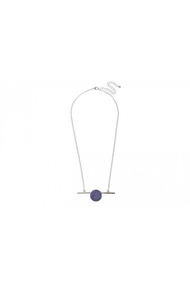 Majique London Vivid Purple Circle Silver Chain Necklace